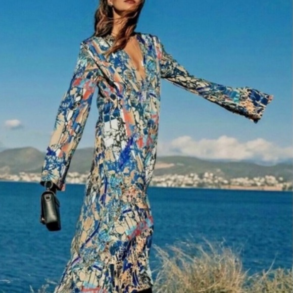H&M Studio Collection Print Kaftan Dress - Picture 3 of 4